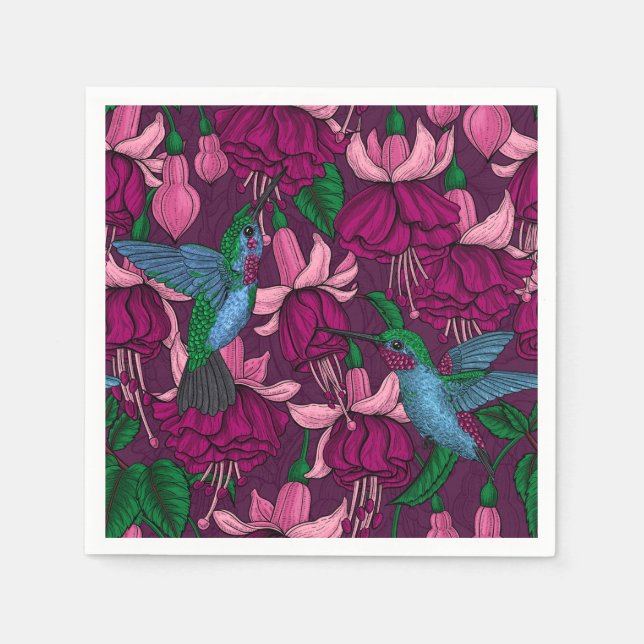 Serviette En Papier Jardin des colibris (Devant)