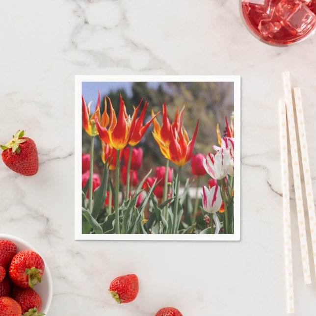Serviette En Papier Jardin des flammes florales (En situation)