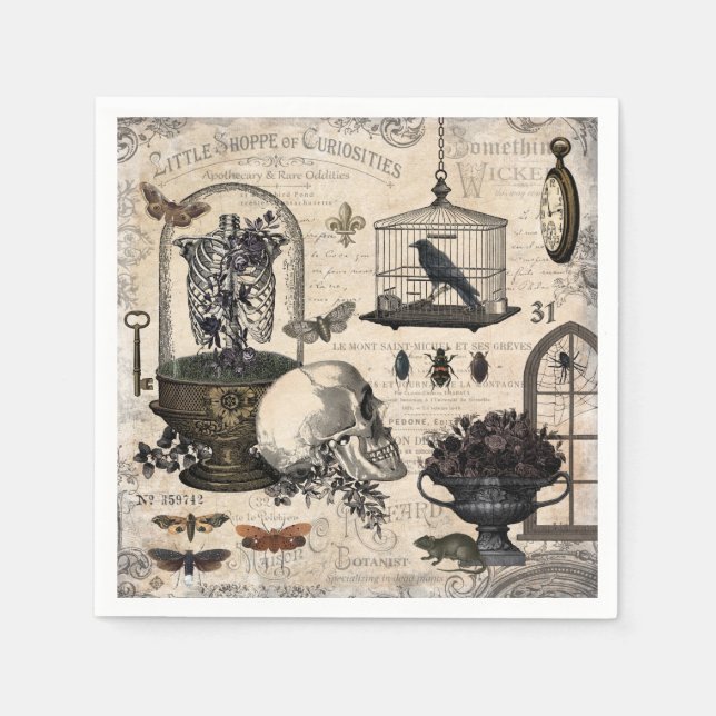 Serviette En Papier Jardin d'Halloween Vintage (Devant)