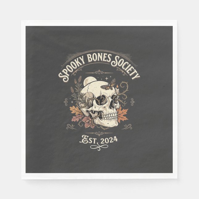 Serviette En Papier Jardin d'os de minuit Halloween (Devant)