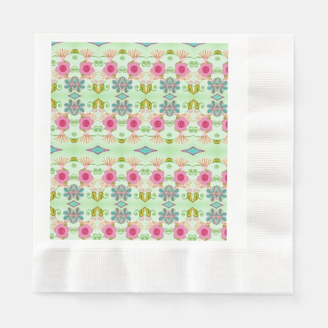 Serviette En Papier Jardin Éclectique Enchantant : Beauté Florale Dive (Devant)