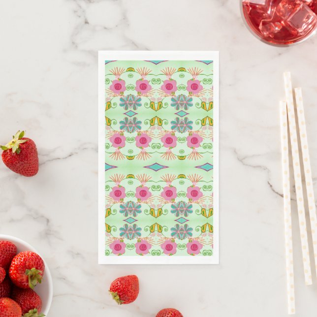 Serviette En Papier Jardin Écléctique Envoûtant : Diversité de Beauté  (En situation)