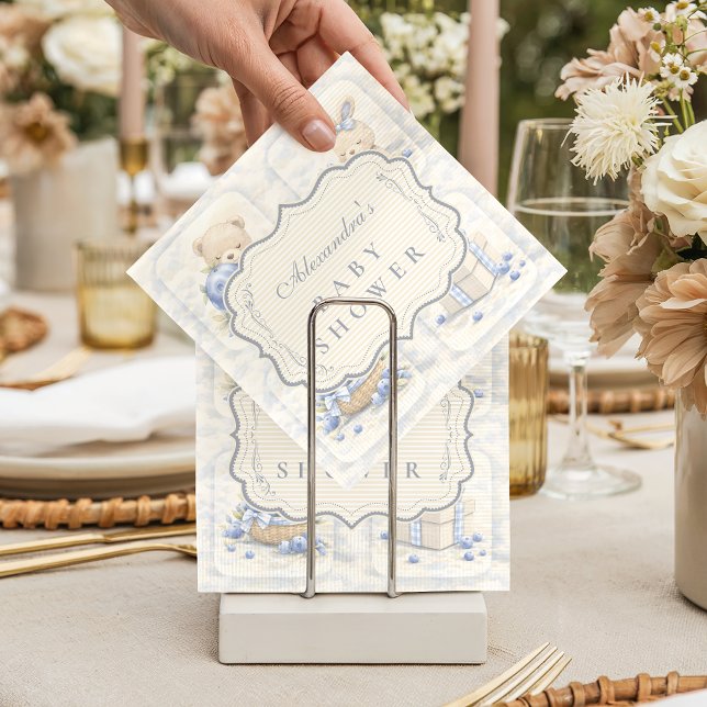 Serviette En Papier Jardin en Teddy à toilette bébé ourson Shower bleu (Créateur téléchargé)