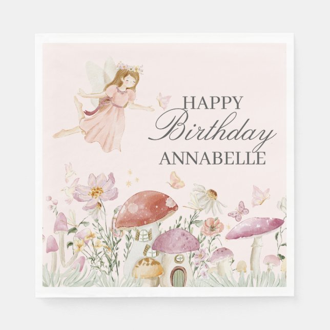 Serviette En Papier Jardin Fairy Anniversaire Napkin Décor Fête Favori (Devant)