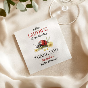 Serviette En Papier Jardin Fleur Daisy Little Ladybug Baby Shower