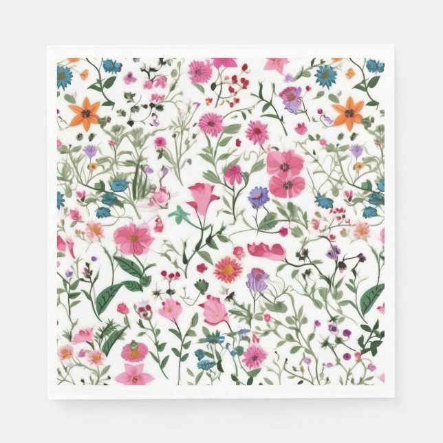 Serviette En Papier Jardin Fleur sauvage d'été (Devant)