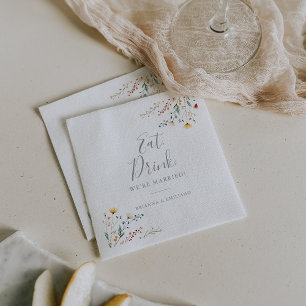 Serviette En Papier Jardin Fleur Sauvage Manger Boire Nous Sommes Mari