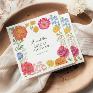 Serviette En Papier Jardin Floral Coloré pour Enterrement de Vie de Je