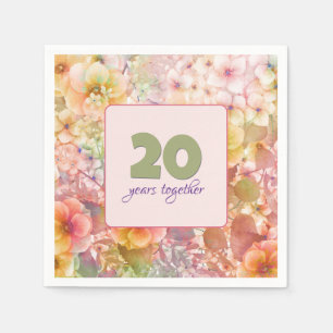 Serviette En Papier Jardin floral Cosmos 20e anniversaire