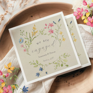 Serviette En Papier Jardin Floral Nous sommes fiancés Fête