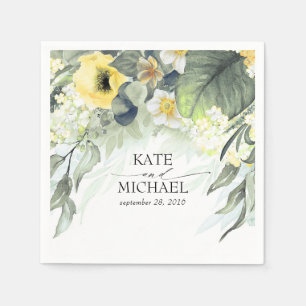 Serviette En Papier Jardin Jaune Floral Dreamy Mariage