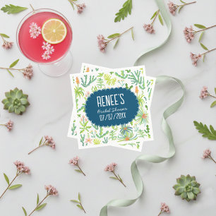 Serviette En Papier Jardin Jungle Aquarelle Mariage SUR MESURE