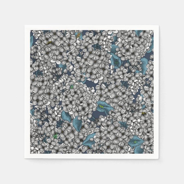 Serviette En Papier Jardin Lilac blanc (Devant)