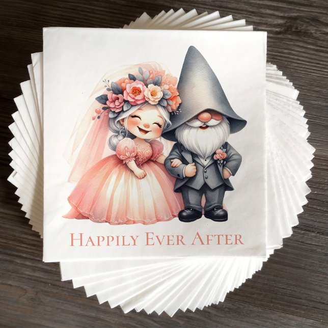 Serviette En Papier Jardin mignon Gnome Woodland Mariage d'été (Créateur téléchargé)