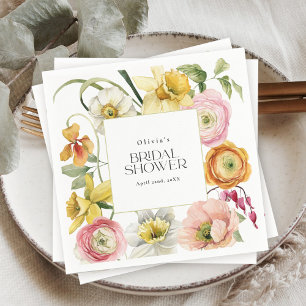 Serviette En Papier Jardin printanier floral mariage lumineux