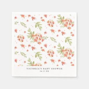 Serviette En Papier Jardin printanier Florals   Baby Shower aquarelle