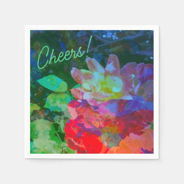 Serviette En Papier Jardin rose (Devant)