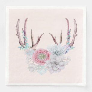 Serviette En Papier Jardin rose de Succulent de fleurs d'andouillers