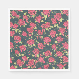 Serviette En Papier Jardin Rose romantique