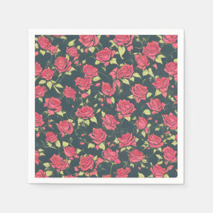 Serviette En Papier Jardin Rose romantique