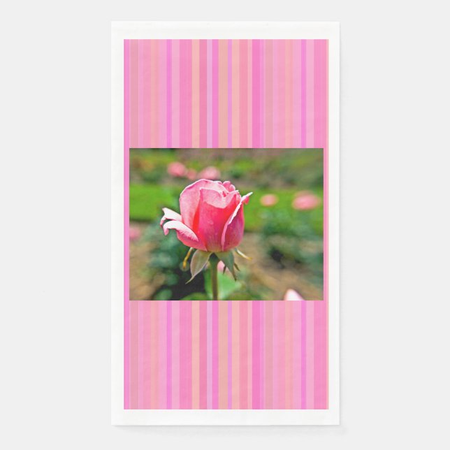 Serviette En Papier Jardin rose rose (Devant)