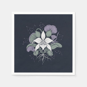 Serviette En Papier Jardin Stellaire Botanique de Minuit