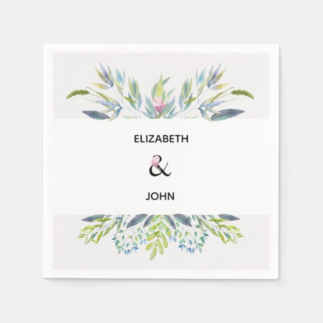 Serviette En Papier Jardin sur la Riviera Délicat verdure (Devant)