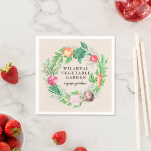 Serviette En Papier Jardin végétal Ferme biologique Monogrammes servie