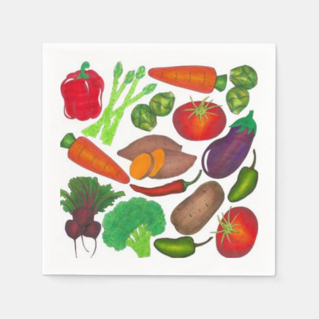 Serviette En Papier Jardin végétal Produire Légumes de marché écologiq (Devant)