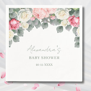 Serviette En Papier Jardin Vintage rose Baby shower Rose