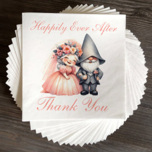 Serviette En Papier Jardin Whimsical Gnome Orange Merci Mariage
