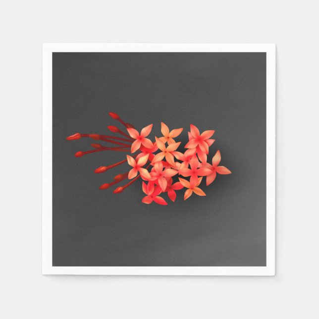 Serviette En Papier Jasmin Exotique Rouge Ouest Indien (Devant)