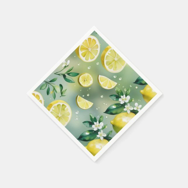 Serviette En Papier Jaune citron jaune à script de mariée (Coin)