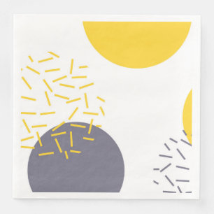 Serviette En Papier Jaune, cool, moderne, art géométrique tendance