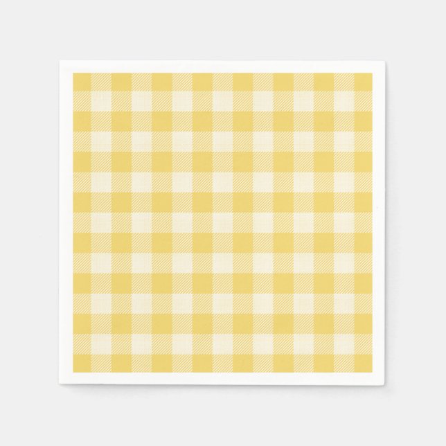 Serviette En Papier Jaune En vichy Oh Baby Collection Papier Napkins (Devant)