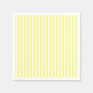 Serviette En Papier Jaune et blanc rayé personnalisé