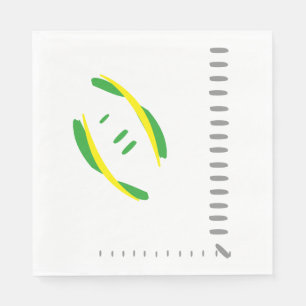 Serviette En Papier Jaune et Vert Football Gris Tachignets Serviettes