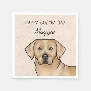 Serviette En Papier Jaune Joyeux jour de Gotcha Retriever du Labrador