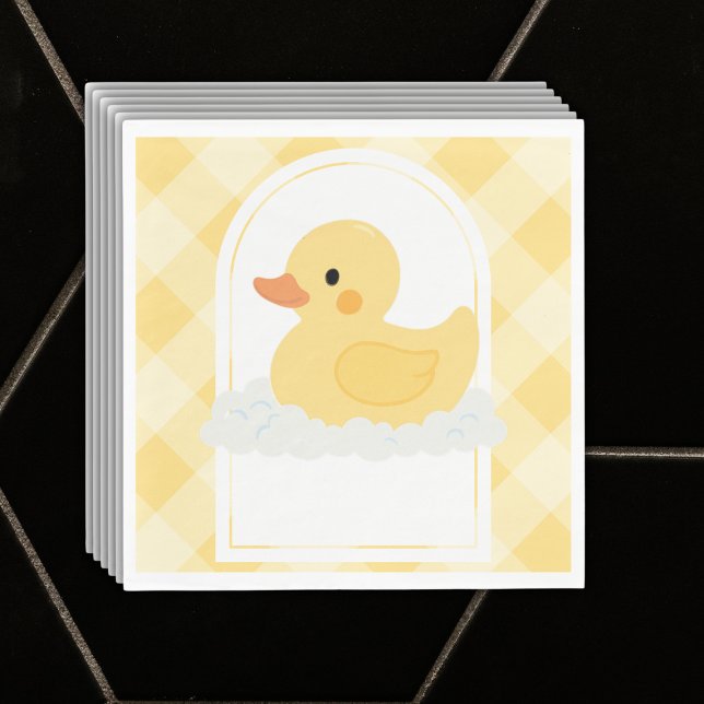 Serviette En Papier Jaune moderne en caoutchouc Baby shower canard (Créateur téléchargé)