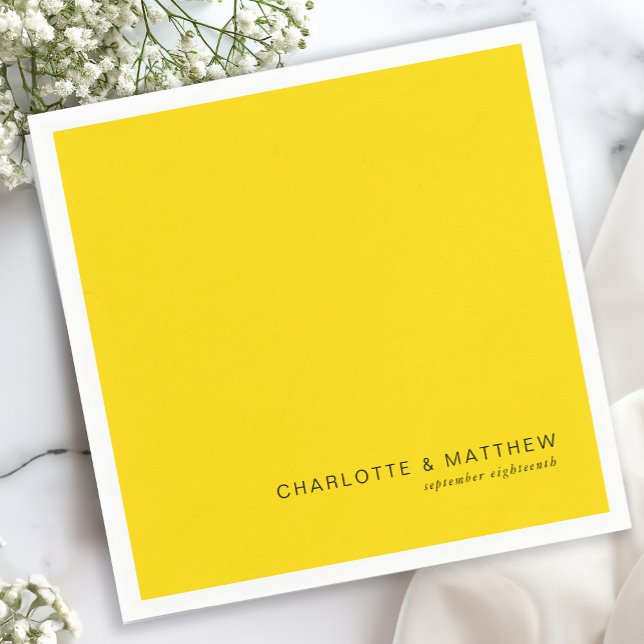 Serviette En Papier Jaune néon moderne (Créateur téléchargé)