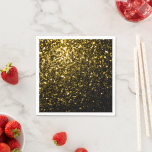 Serviette En Papier Jaune or foncé faux paillettes scintille
