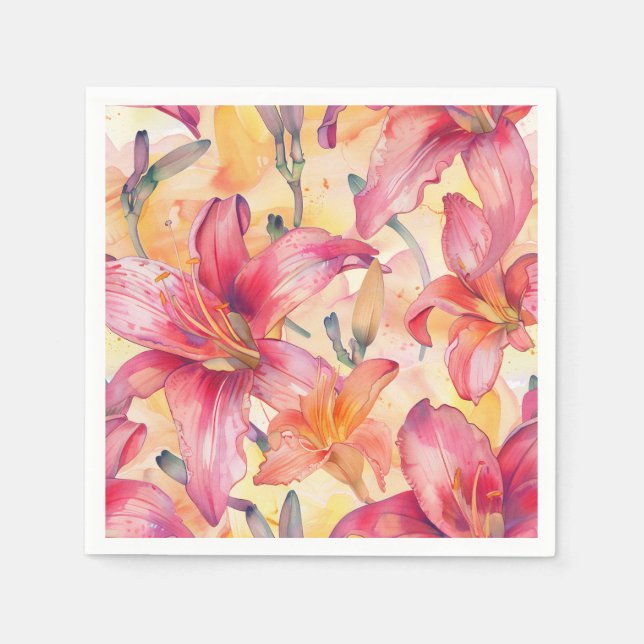 Serviette En Papier Jaune rose (Devant)