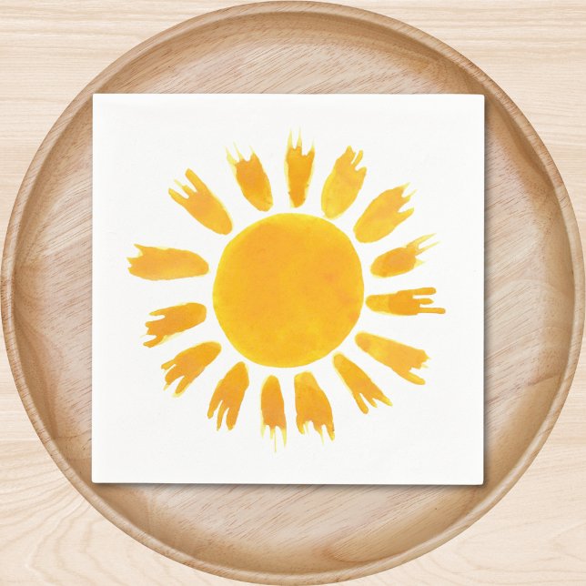 Serviette En Papier Jaune Sun fête d'anniversaire (Créateur téléchargé)