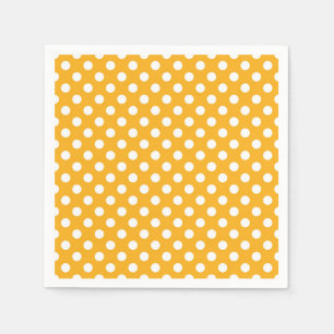 Serviette En Papier Jaune Tournesol Clair et Points Blancs