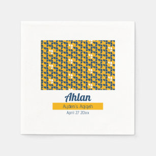 Serviette En Papier Jaune tout simplement motif bleu, Baby Shower Aqiq