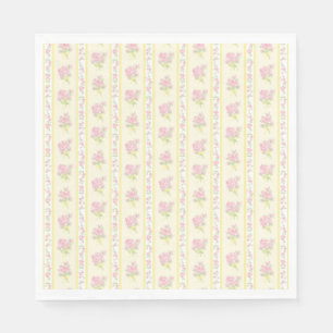 Serviette En Papier Jaune Vintage Élégant Dessert de Fête Floral