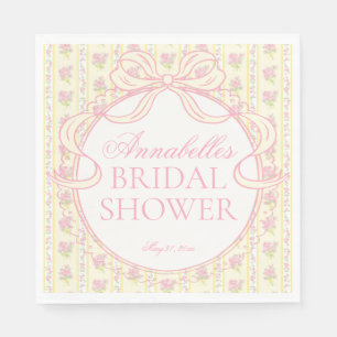 Serviette En Papier Jaune Vintage Fantaisie Floral Dessert de Mariage 