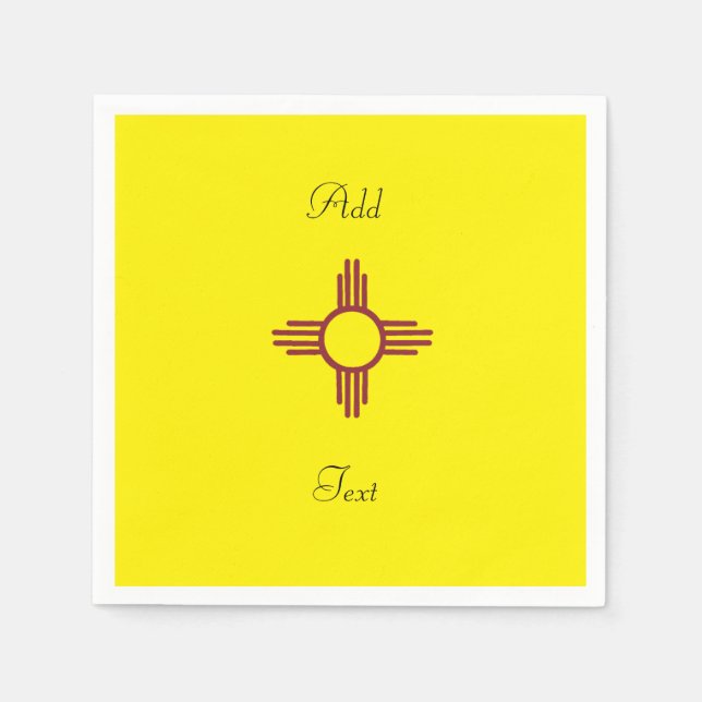 Serviette En Papier Jaune Zia Soleil Puro Nuevo Mexique (Devant)