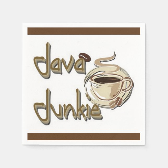 Serviette En Papier Java Junkie Coffee Amateurs de café serviettes bla (Devant)