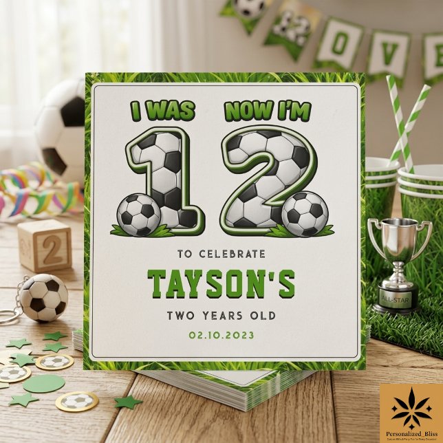 Serviette En Papier J'avais 1 ans maintenant j'en ai 2 Football – 2e a (I Was 1 Now I’m 2 Soccer – All-Star 2nd Birthday Paper napkins)
